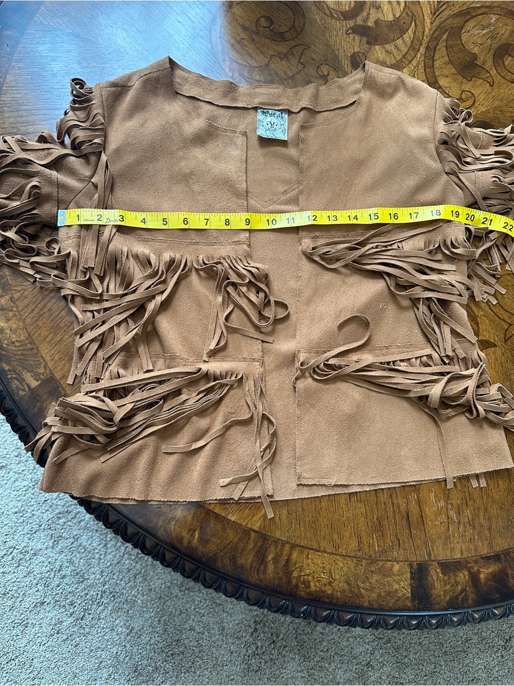 Vocal Faux Suede Fringe Open Front Jacket – Size Small - Picture 16 of 16